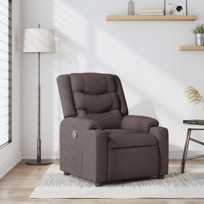 vidaXL Fotoliu rabatabil, maro &icirc;nchis, material textil