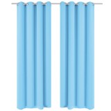 Cumpara ieftin Draperii opace cu ocheti metalici, 2 buc, 135 x 175 cm, turcoaz