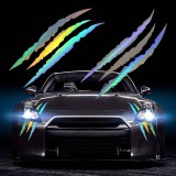 Set 2 stickere autoadezive tuning, model &quot;monster scratches&quot;, dimensiune 37 x 9 cm, culoare holografic, AVEX