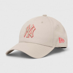 New Era șapcă de baseball din bumbac culoarea gri, cu imprimeu, NEW YORK YANKEES