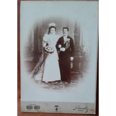 Fotografie pe carton, mire si mireasa, 1997