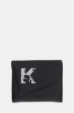 Karl Lagerfeld Jeans portofel de piele culoarea negru, A3W32068