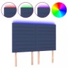 Tablie de pat cu LED, albastru, 144x5x118/128 cm, textil