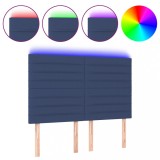 Cumpara ieftin Tablie de pat cu LED, albastru, 144x5x118/128 cm, textil