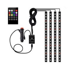 Set 4 benzi LED RGB, telecomanda, 32cm