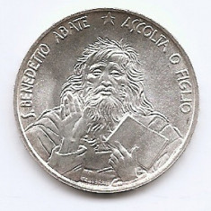 San Marino 1000 Lire 1980 (Saint Benedict) Argint 14.6 g/835, 31.4 mm KM-112 (3)