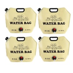 Set 4 saci de apa pliabili 8L, pentru camping si calatorii, bej