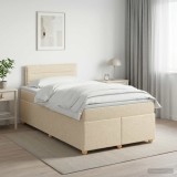Cumpara ieftin Pat boxspring cu saltea cu headboard Crem 120 x 200 cm Tesatura