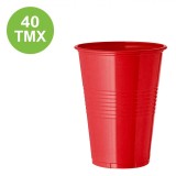 Set Pahare Plastic, 200ml, Roșu, 40 Bucăți, Oem