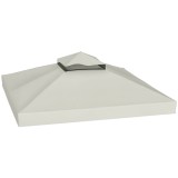 Outsunny 3 x 3 m Ersatzdach pentru pavilion, panza de inlocuire a pavilionului cu gauri de scurgere a apei, UPF30+, Protectie solara, Gri deschis | Ao