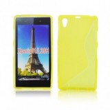 Husa Silicon S-Line Galbena Sony Xperia Z1 Compact (Mini) Protectie Telefon