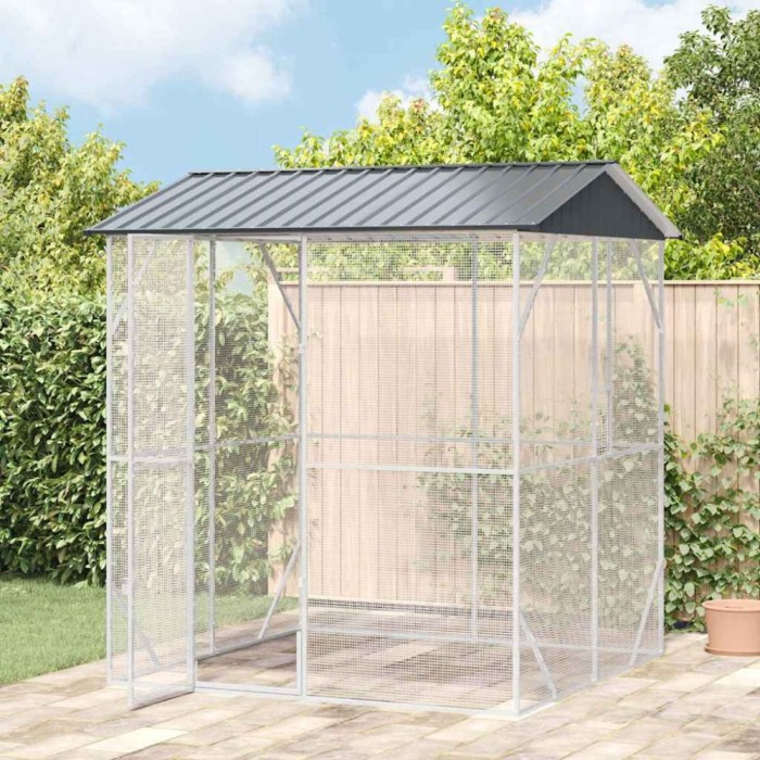 vidaXL Cușcă pentru păsări Antracit 215 x 208 x 247 cm Oțel galvanizat 3325152