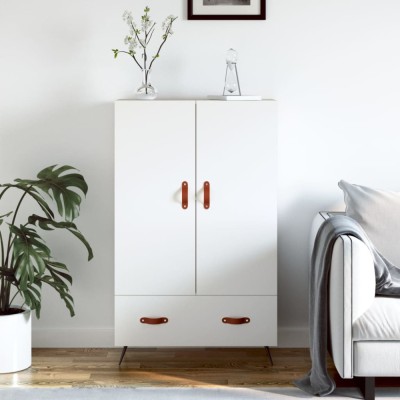 Gossi dulap inalt, alb, 69,5x31x115 cm, lemn prelucrat foto