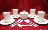 SET SERVICIU CAFEA CESTI FARFURII ZAHARNITA SI LINGURITE PORTELAN
