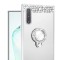 Husa silicon oglinda , inel si pietricele Samsung Note 10 , Argintiu