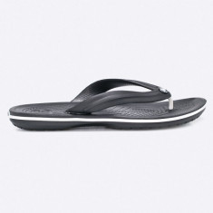 Crocs șlapi Crocband Flip femei, culoarea negru, cu toc plat 11033