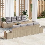 Cumpara ieftin Set de canapele pentru grădină cu pernă 9 pcs Bej Rattan poli