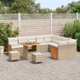 Cumpara ieftin Set de canapele pentru grădină cu pernă 12 pcs bej și crem