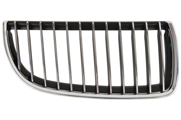 Grila radiator Bmw Seria 3 E90/E91 2004-08.2008 Model 325d, 325i, 325Xi, 330d,330i, 330Xd, 330Xi, 335d, 335i, 335Xi, partea dreapta, crom/crom/negru,