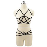 F884-1 Set 2 piese lenjerie fetish din benzi elastice