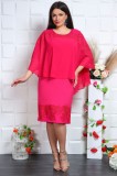 Cumpara ieftin Rochie Ocazie Fucsia Yves, Broderie Relief, Marimea 44