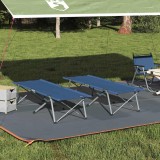 Set de pat pliabil pentru camping Albastru Material textil și metal