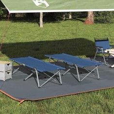 vidaXL Pat pliabil pentru camping 2 pcs albastru 62 x 194 x 42 cm