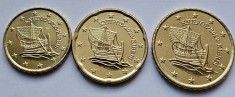 Set 3 monede 10, 20, 50 euro cent 2020 Cipru, unc foto