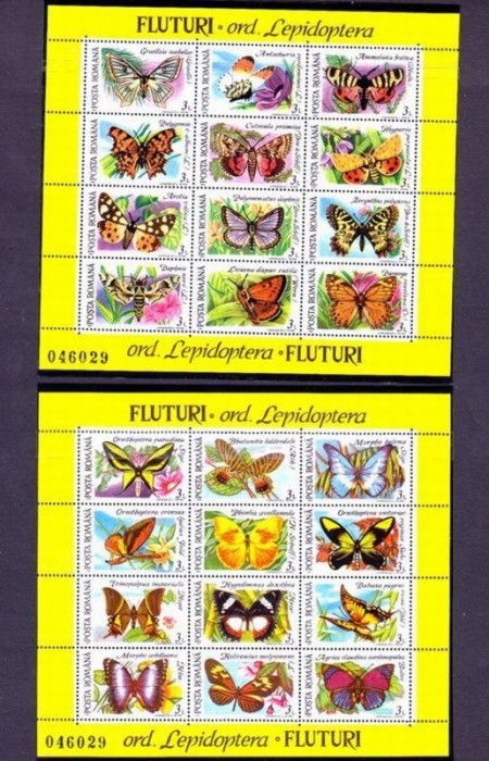 Romania 1991 Butterflies, 2 perf. sheetlet, MNH S.139