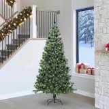 vidaXL Brad de Crăciun cu 300 LED cu suport Verde 240 cm PVC 3396399