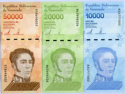 VENEZUELA █ SET COMPLET █ 10000 + 20000 + 50000 Bolivares █ 2019 (2020) █ UNC foto