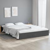 Cumpara ieftin Cadru de pat, gri, 200x200 cm, lemn masiv