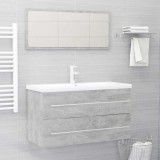 VidaXL Set mobilier de baie, 2 piese, gri beton, PAL
