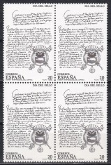 Spania 1989 - Ziua Timbrului, Bloc de 4, MNH