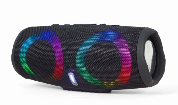 BOXE GEMBIRD portabile bluetooth, RMS: 10W (5W x 2), baterie 1200mAh, microSD, USB, LED light, BT v5.0, 95x105x225mm, 630 grame, black, &quot;SPK-BT-LED-02