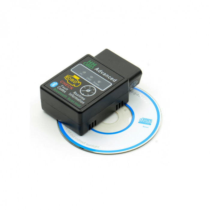 Diagnoza OBD 2 multimarca, model HH Advanced, V 2.1, conectare Blootooth, plus aplicatie diagnoza, Negru