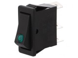 Comutator Rocker ON-OFF 16A 250V Negru cu Lumină Neon