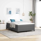 Pat cu saltea , gri deschis, 140x200 cm, material corduroy