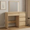 Masa de toaleta si machiaj Beta cu oglinda si 4 sertare, 94x43x130 cm, finisaj sonoma Household NewTrend