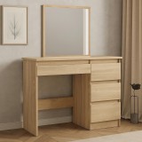 Masa de toaleta si machiaj Beta cu oglinda si 4 sertare, 94x43x130 cm, finisaj sonoma Household NewTrend