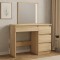 Masa de toaleta si machiaj Beta cu oglinda si 4 sertare, 94x43x130 cm, finisaj sonoma Household NewTrend