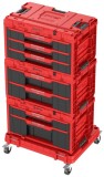 Dulap mobil pentru scule Qbrick System ONE Workshop Red &ndash; platforma cu roti + 3 cutii cu sertare (set 4 piese)