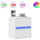 Cumpara ieftin Comoda TV de perete cu lumini LED, alb, 41x31x45 cm