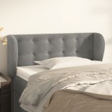 Cumpara ieftin Tăblie de pat cu aripioare gri deschis 83x23x78/88 cm catifea