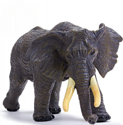 Figurina Elefant pictata manual, jucarie moale si flexibila ,Elefant 26 cm foto