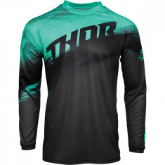 Tricou motocross Thor Sector Vapor culoare Negru/Verde marime L Cod Produs: MX_NEW 29106114PE foto