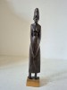 # Statueta africana sculptata manual lemn abanos 25cm, silueta feminina arta tribala autentica, decor exotic vintage colectie sculptura lemn negru