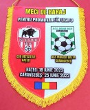 Fanion (protocol) meci fotbal de Baraj CSO "RETEZATUL" HATEG - ACS "MAGICA BALTA" CARANSEBES (anul 2022)