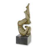 Nud contorsionat - statueta din bronz pe soclu din marmura BX-39, Nuduri