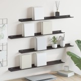 vidaXL Raft de perete cu raft Pe perete 4 pcs Negru 80 x 9 x 2,5 cm 8003973